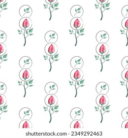 Pattern abstract wallpaper. Roses and circles.