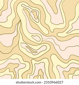 pattern with abstract waves in beige and brown colors