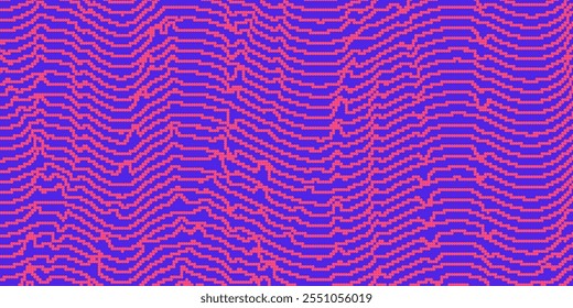 pattern with abstract wavy lines in blue and pink colors