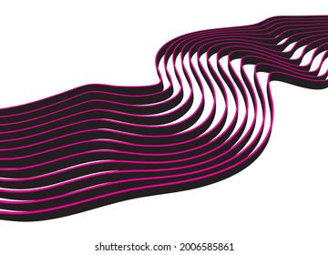 Pattern from abstract wavy ribbons. Modern vector background.