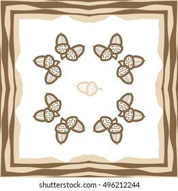 Pattern of  acorns, frame.