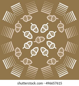 Pattern of  acorns,  halftone.