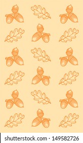 pattern of acorns on a light orange background
