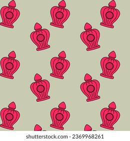 Pattern aesthetic pink bottle with label