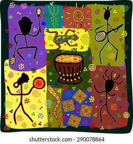 Pattern in African style dance depicting the tribe