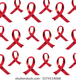 pattern of aids day awareness ribbons vector illustration design