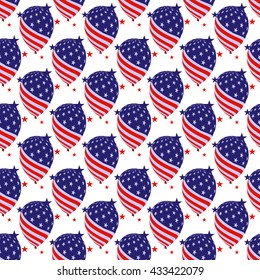 pattern of air balloon with american flag and stars.
