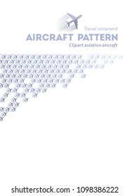 Pattern of aircraft on a white background, book vertical format, sign, logo, clipart, illustration, vector