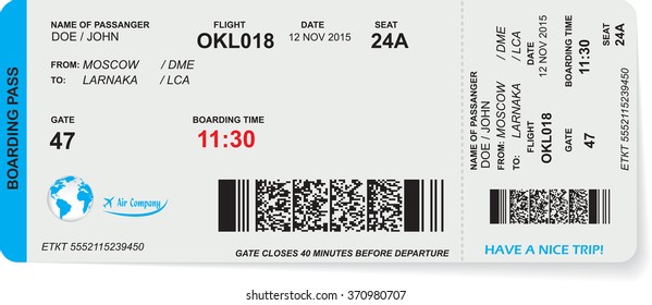 Pattern of airline boarding pass ticket