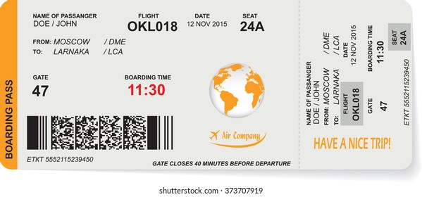 Pattern of airline boarding pass ticket