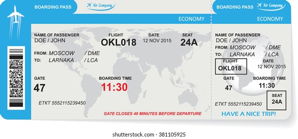 Pattern Of Airline Boarding Pass Ticket