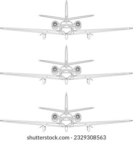 The pattern of the airplane Citation Bravo vector