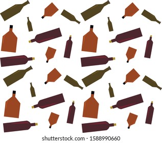 Pattern with alcohol. Wallpaper with drinks