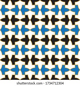 Pattern from the Alhambra palace. Traditional islamic geometric pattern. Arabic mosaic