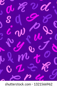 pattern with alphabet letters, calligraphy, lettering