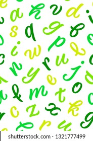 pattern with alphabet letters, calligraphy, lettering
