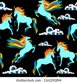 The pattern of the amazing unicorns. Gorgeous vector