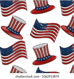 pattern american flag in top hat memorial symbol