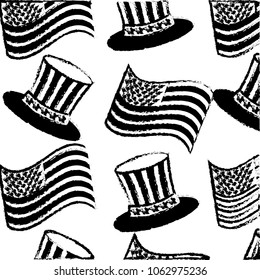 pattern american flag in top hat memorial symbol