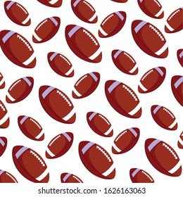 pattern of american football ball on white background vector illustration design