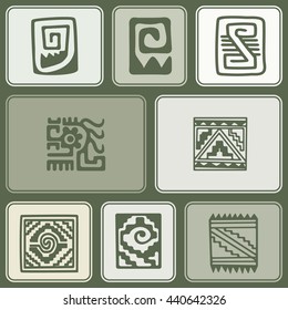 pattern with American Indians relics dingbats characters for your design