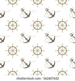 Pattern with anchors and ship's wheels