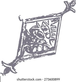 pattern of ancient frescoes with gray shade