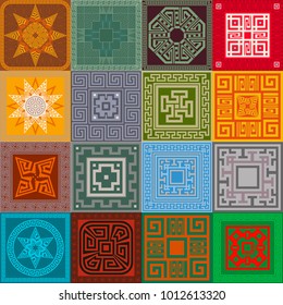 Pattern Ancient Roman. A set of 16 samples and design elements of the ancient Roman era.