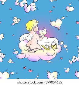 pattern angel in the clouds 