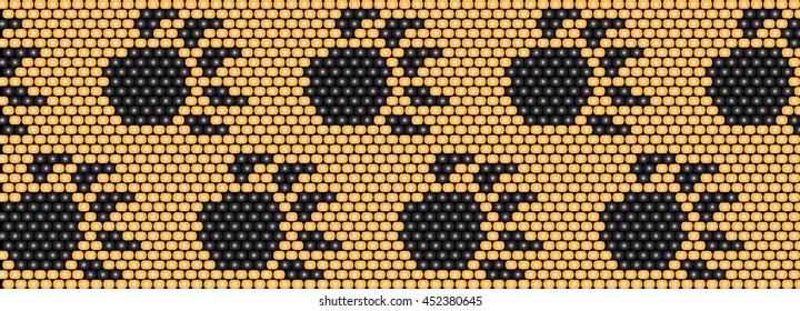 pattern with animal paw beads