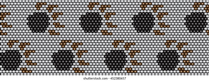 pattern with animal paw beads