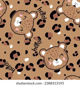 PATTERN ANIMAL PRINT HELLO CUTE 