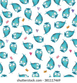 The pattern of the animal (the owl), template, vector illustration