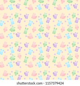 Pattern with animals in pastel colors for babies