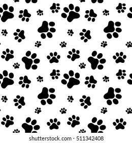 Pattern of animals paws, flat syle, vector illustrartion