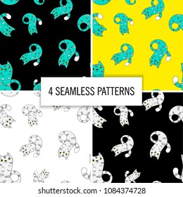 pattern animals  seamless colorful yellow and black white 