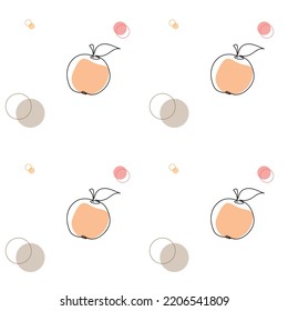pattern with apple abstract on a white background. Vector illustration