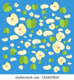 pattern of apple in different slice and color