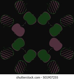 Pattern with apples motif,halftone.