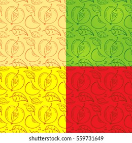 pattern of apples on a colorful background