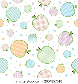 pattern of apples with an ornament, abstract vector illustration in vintage style