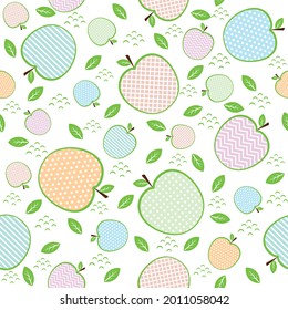 pattern of apples with an ornament, abstract vector illustration in vintage style