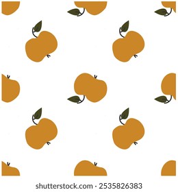 pattern with apples. vector pattern with green apples