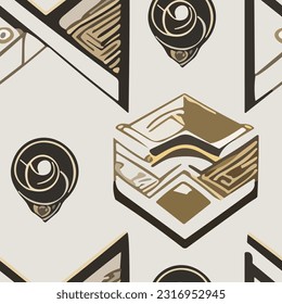 Patrón Art Déco de oro, minimalista y geométrico, uso perfecto de este patrón para casa Art Deco, papel pintado, fundas de almohada, calcomanías, leggings