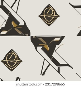 Pattern Art Deco gold, minimalist, and geometric elements, perfect use this pattern for Art Deco home, wallpaper, pillow covers, wall decals, leggings