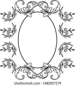 Pattern art of frame with vintage style leaves flower, for poster or banner. Vector