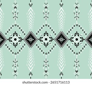 padrão arte. Geométrico étnico padrão contínuo tradicional. impressão de ornamento étnico. Estilo tailandês. Design para fundo, tecido, roupas, tapete, têxtil, batik, bordado tecido tailandês verde