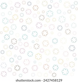 Pattern of asterisk colorful flower isolated on white background vector illustration