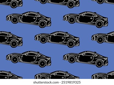 Pattern Automotive, Packaging, Textiles,Wallpaper Aesthetic, Trendy Car Lock Screen, Vector illustrations for apparel prints and other uses. Hand drawn vehicle.