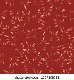 pattern autumn background color. seamless leaf autumn flat color